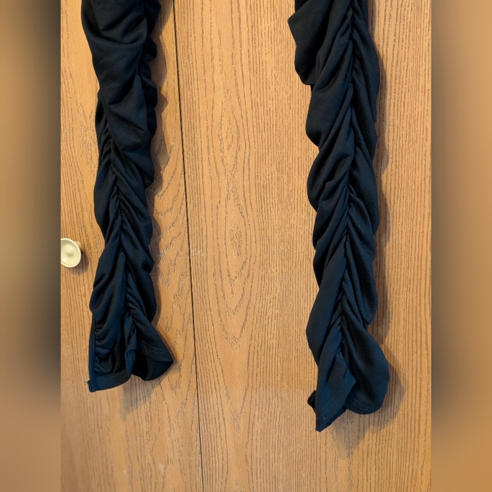 Black Ruched Split Hem Pants - Picture 9 of 11